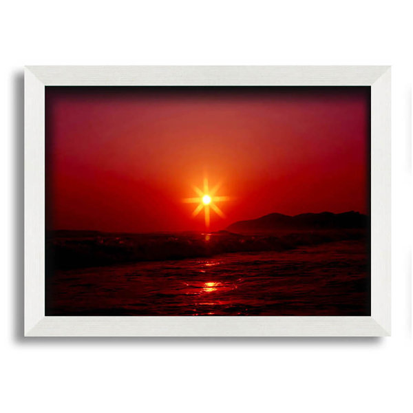 Highland Dunes Sunstar Red Framed Print Wall Art Wayfair.co.uk